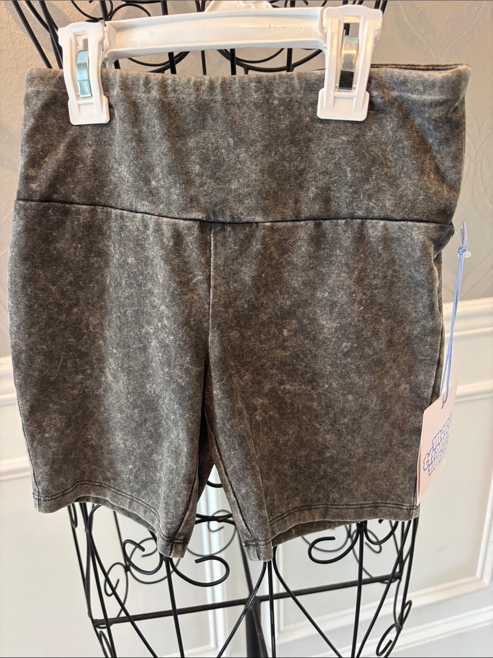 More Than Magic Kids Gray Mineral-Wash Leggings Shorts